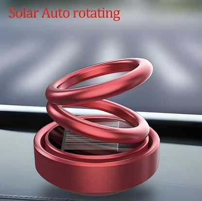 Solar Car Fragrance Double Ring BANKE BIHARI TRADERSRotating Car Aromatherapy Home Office AirFresher Decoration Perfume Diffuser (Multicolor)